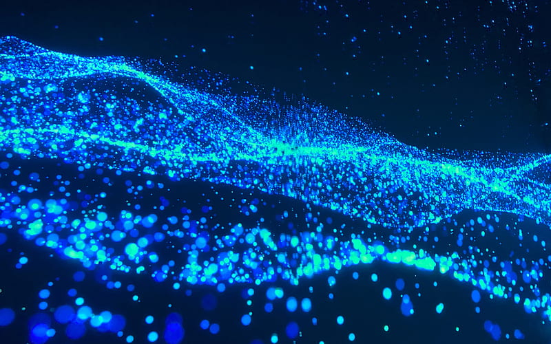 Neon blue waves, black background, blue waves background, digital art,  digital backgrounds, HD wallpaper | Peakpx