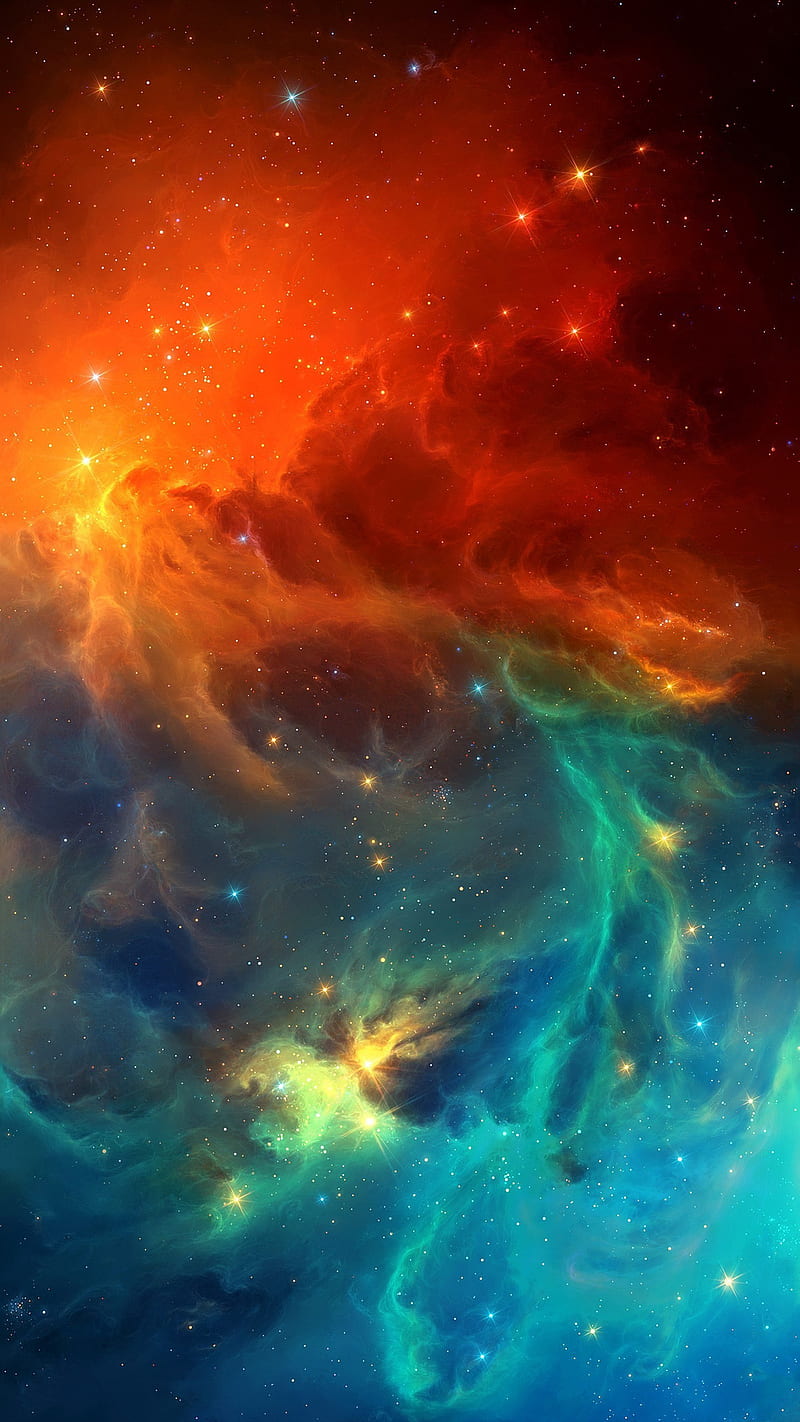Space, beauty, blue, cool, galaxy, nebula, new, red, stars, super, universe, HD phone wallpaper