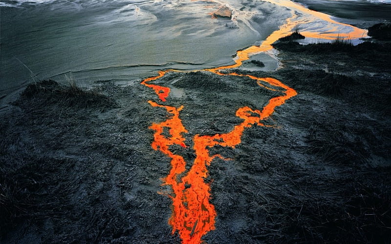 Lava Creek, molten rocks, lava, volcano, eruption, HD wallpaper