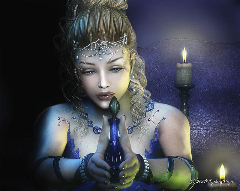 Potion, witch, liquid, bottle, sorceress, magic, candels, woman, spell, HD wallpaper