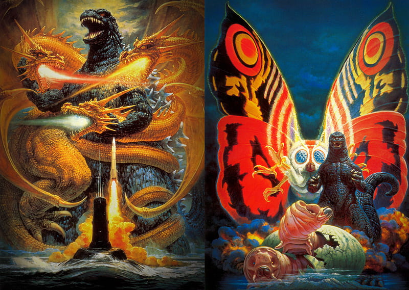 Godzilla, King Ghidorah, HD wallpaper