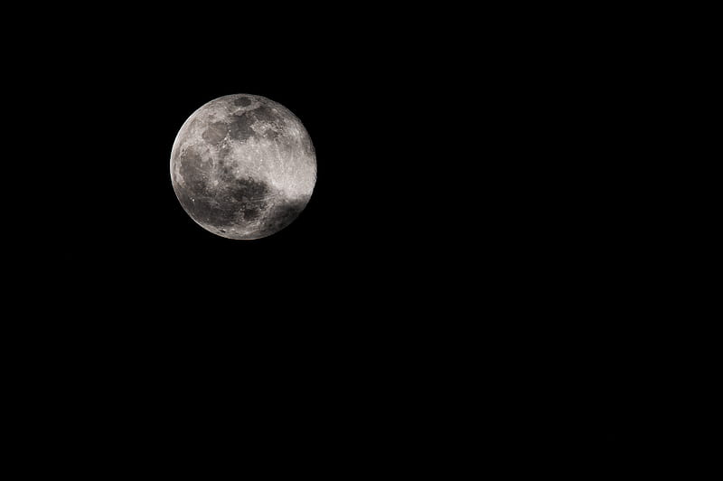 Full Moon In Dark Night Sky, HD wallpaper