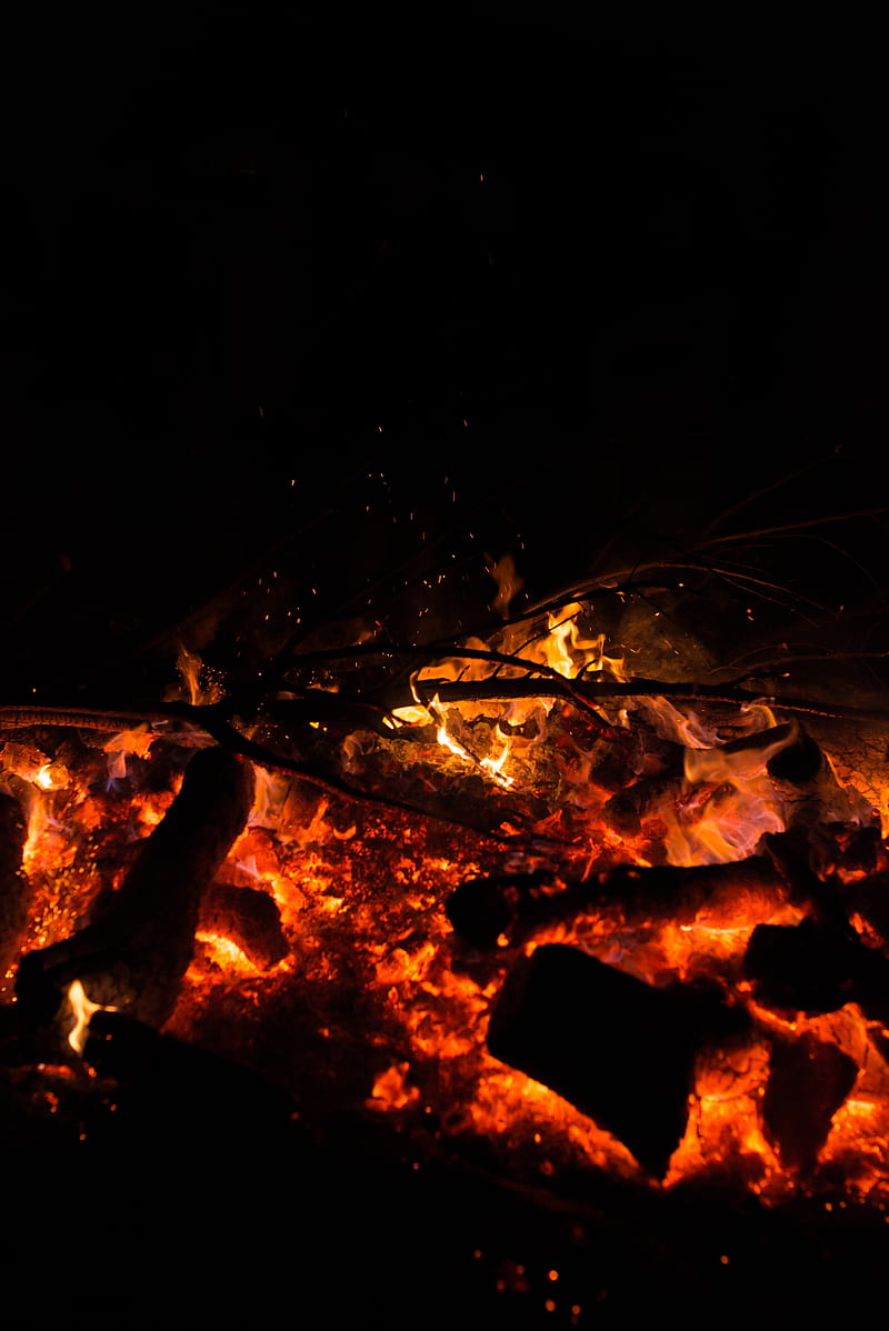 bonfire, fire, campfire, HD phone wallpaper