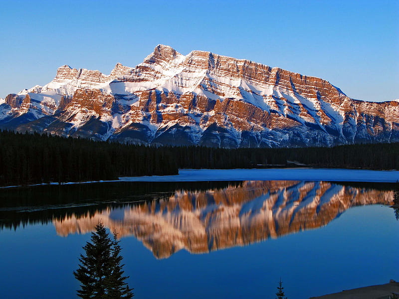 Two Jack Lake - Canada, Banff National Park, Alberta, Canada, Two Jack Lake, HD wallpaper