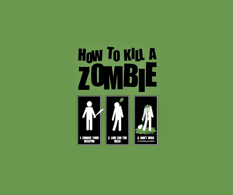 Kill Zombie, funny, humor, HD wallpaper