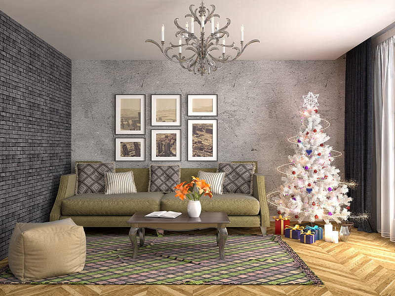Holiday, Christmas, Christmas Tree, Decoration, Furniture, HD wallpaper