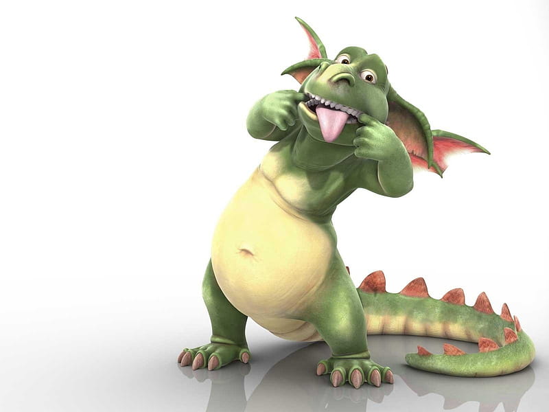 Silly dragon, fantasy, green, silly, funny, white, dragon, tongue, HD  wallpaper | Peakpx