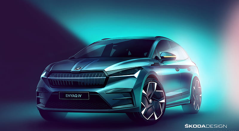 2021 Škoda ENYAQ iV - Design Sketch , car, HD wallpaper