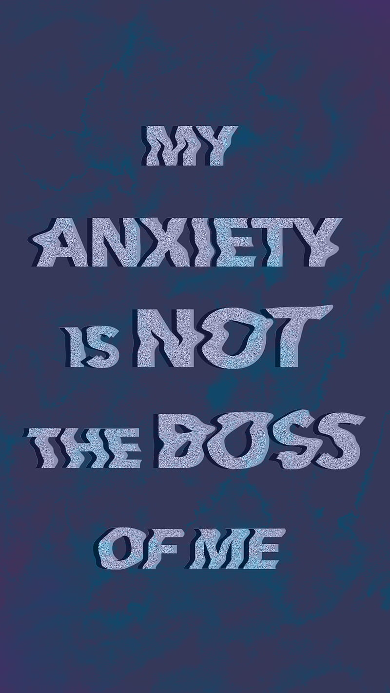 MY ANXIETY, calming, cbt, glitch, mental health, mindfulness, motivational, purple, quotes, word art, HD phone wallpaper