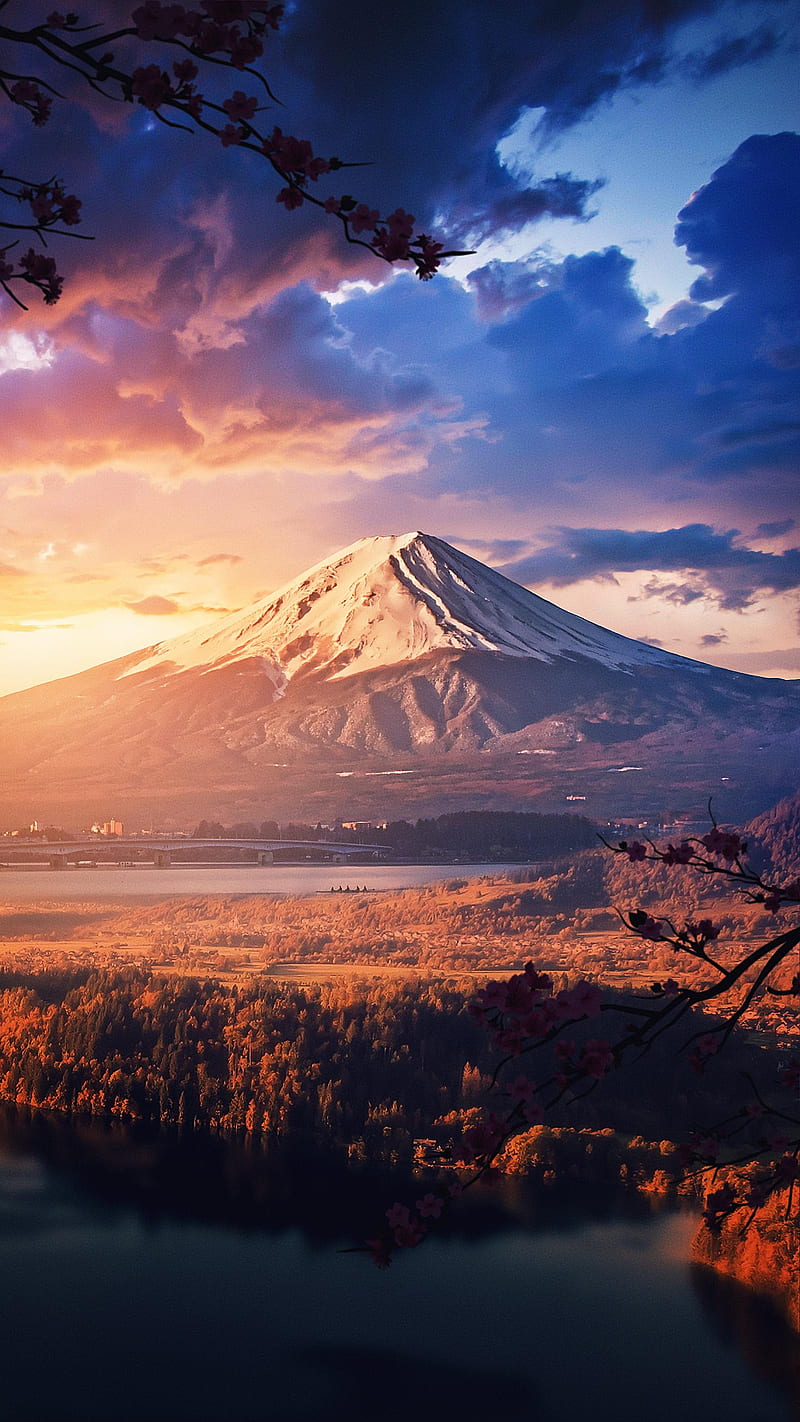 Mount Fuji, mountain, nature, sunset, scenic, HD phone wallpaper