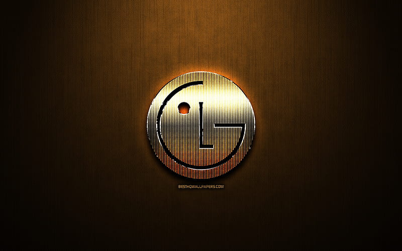 LG glitter logo, creative, bronze metal background, LG logo, brands, LG, HD wallpaper