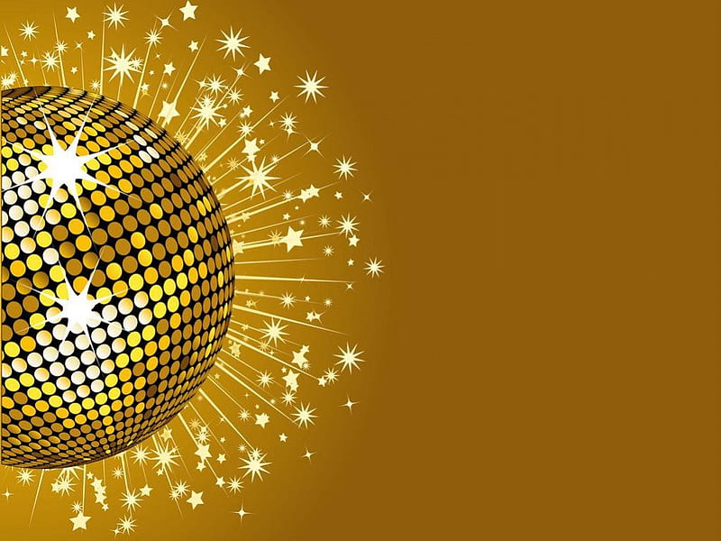Disco Ball, stars, abstract, golden, HD wallpaper | Peakpx