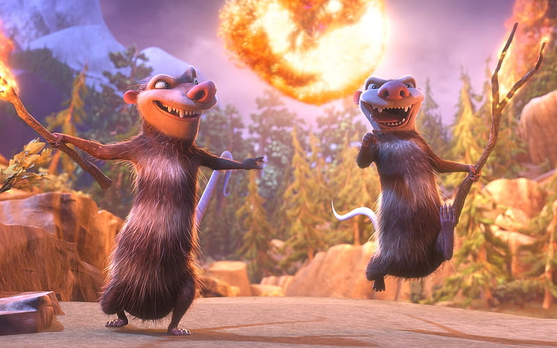 Crash, Eddie, characters, 2016, Ice Age Collision Course, HD wallpaper