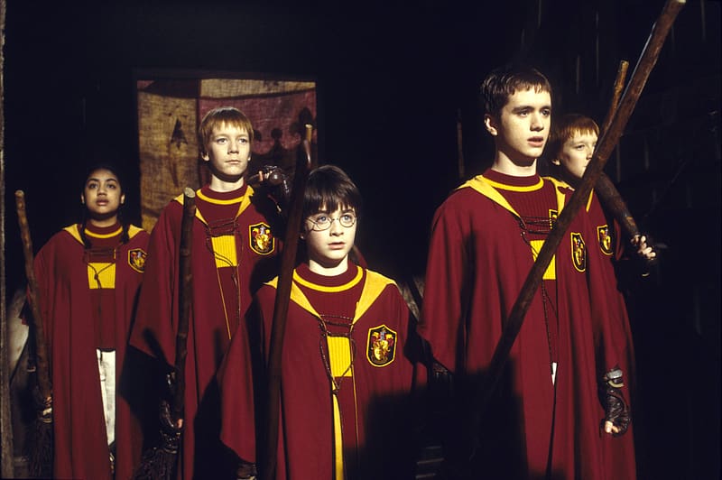 Harry Potter, Daniel Radcliffe, Movie, Harry Potter And The Philosopher's Stone, Fred Weasley, George Weasley, Oliver Phelps, James Phelps, Oliver Wood, Sean Biggerstaff, HD wallpaper