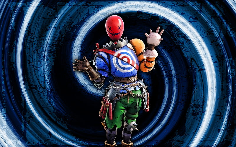 Airhead, blue grunge background, Fortnite, vortex, Fortnite characters, Airhead Skin, Fortnite Battle Royale, Airhead Fortnite, HD wallpaper