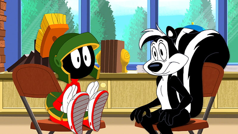 marvin martian and pepe le pew, martian, marvin, pepe, pew, HD wallpaper