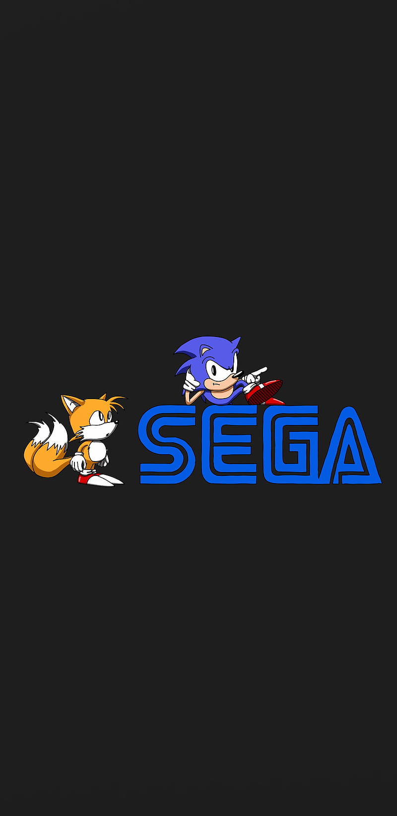 Sonic and Tails, 1991, classic, drawing, logo, mega drive, miles prower, sega, sonc, sonic the hedgehog, tails, HD phone wallpaper