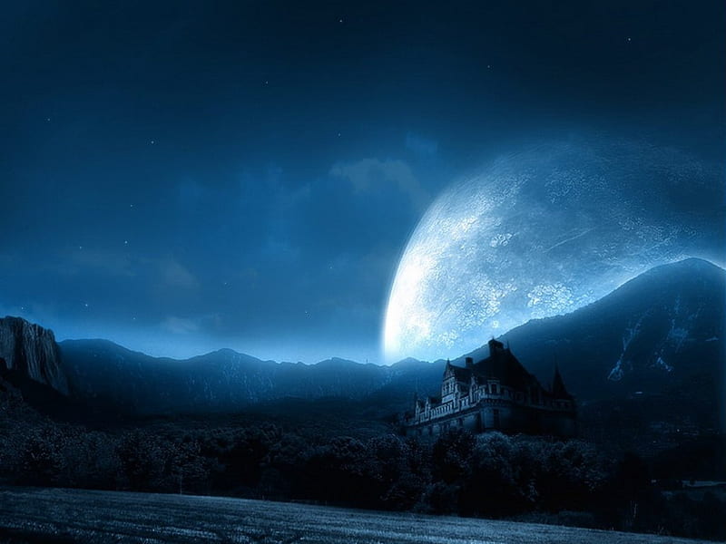 Beautiful Moonlight Moonlight Castle Landscapes Hd Wallpaper Peakpx 