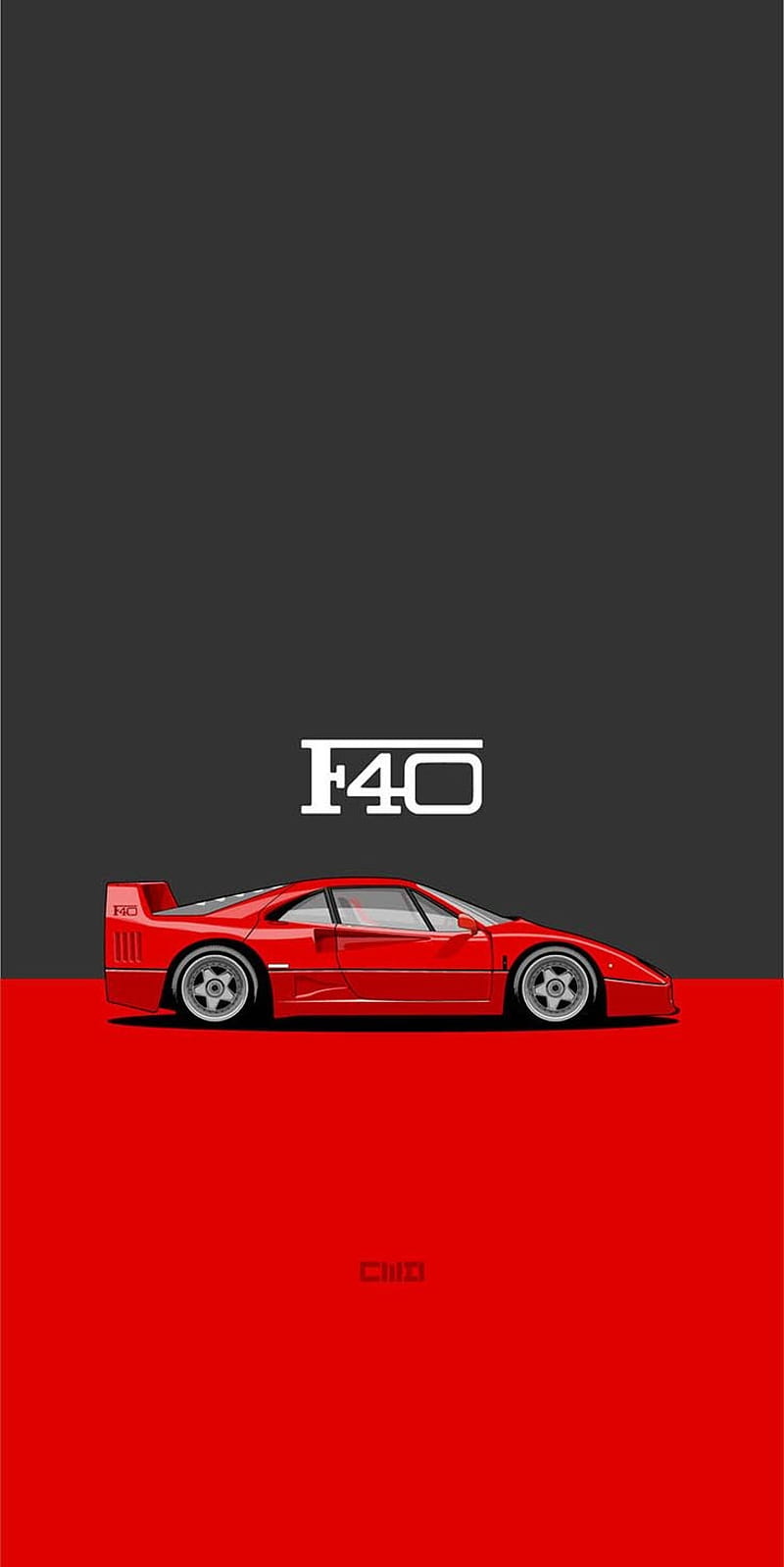 Ferrari, Cars, Red, Car, Ferrari F40, Text, Black, Bicolor background, HD phone wallpaper