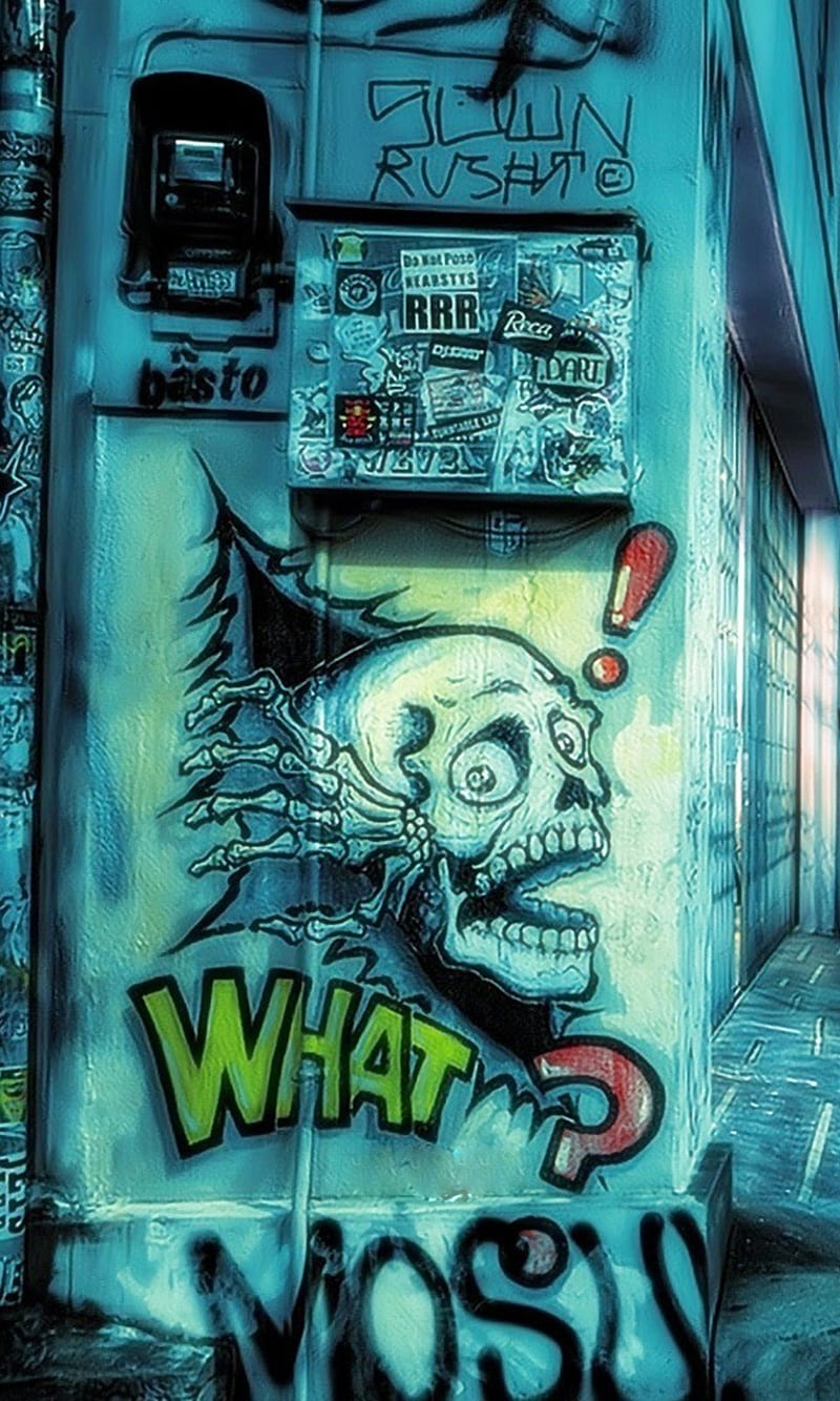 graffiti street, art, cool, graffiti, landscape, new, road, street, HD phone wallpaper