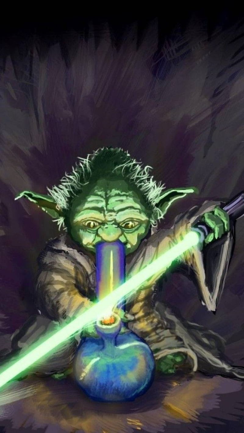 Yoda Bongsabre, 420, bong, green, kush, fecklessabandon, feckless, HD phone wallpaper