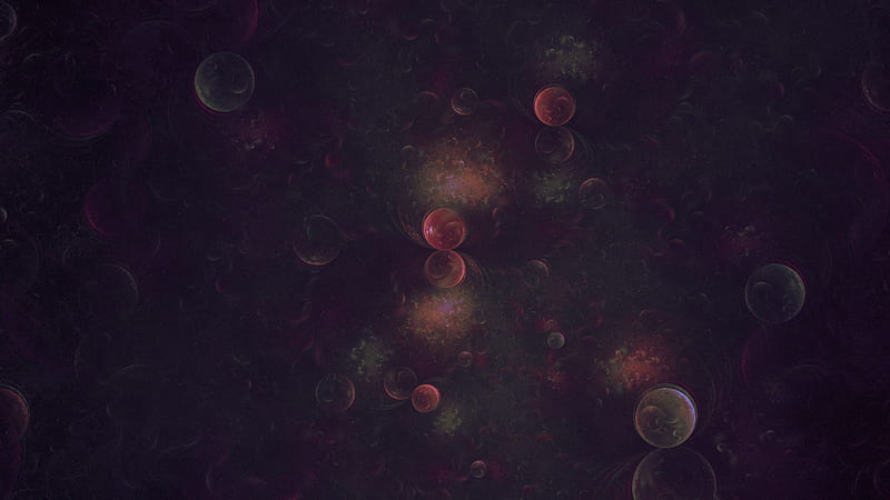 fractal, balls, circles, space, forms, HD wallpaper