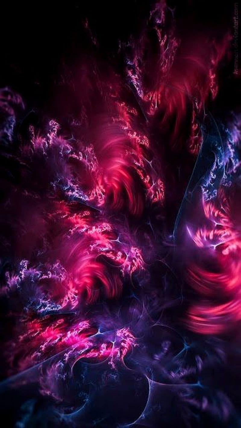 Red and purple, abstrack, blue, colored, nebula, smoke, space, HD phone wallpaper