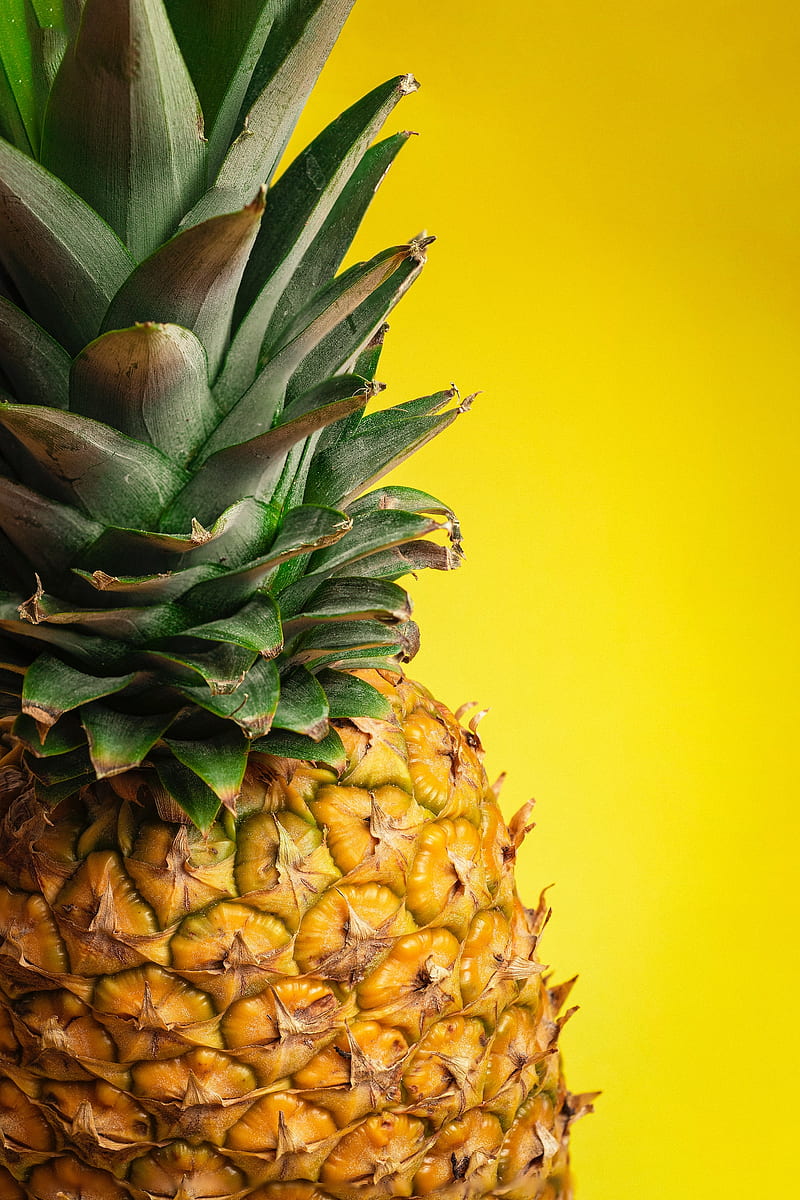 pineapple, fruit, tropical, yellow, HD phone wallpaper