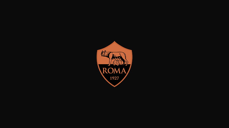 Crest Emblem Logo Soccer Symbol Black Background A.S. Roma, HD wallpaper