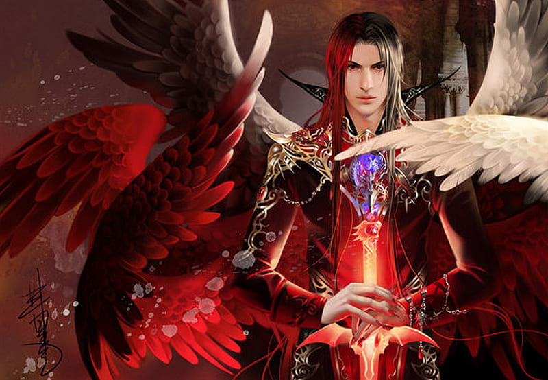 The Prince, red, man, prince, fantasy, HD wallpaper