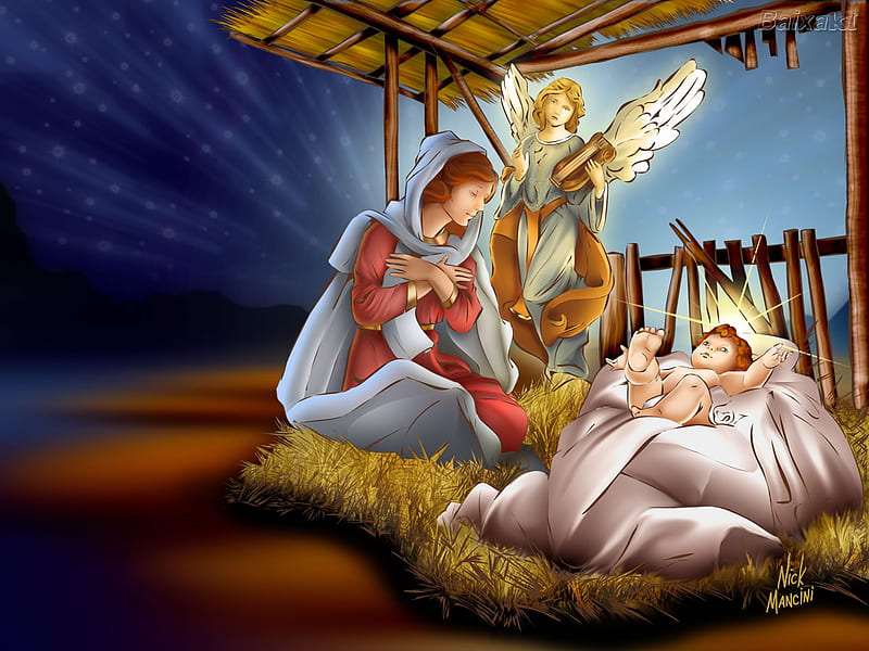 Jesus's birth, nativity, christ, jesus, christianity, christmas, religion, god, HD wallpaper