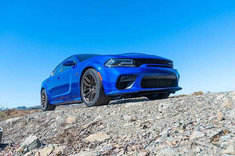 Dodge Charger SRT Hellcat Widebody (Color: IndiGo Blue) Front Three Quarter (58) NewCarCars, HD wallpaper