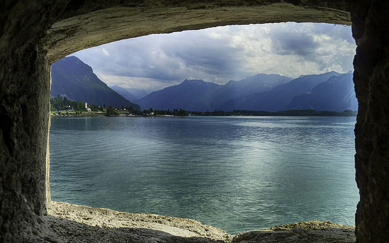 Lake Geneva mountains, Europe, R, Switzerland, HD wallpaper