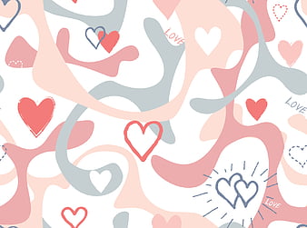 Cute Valentine Hearts Seamless Pattern High-Res Vector Graphic