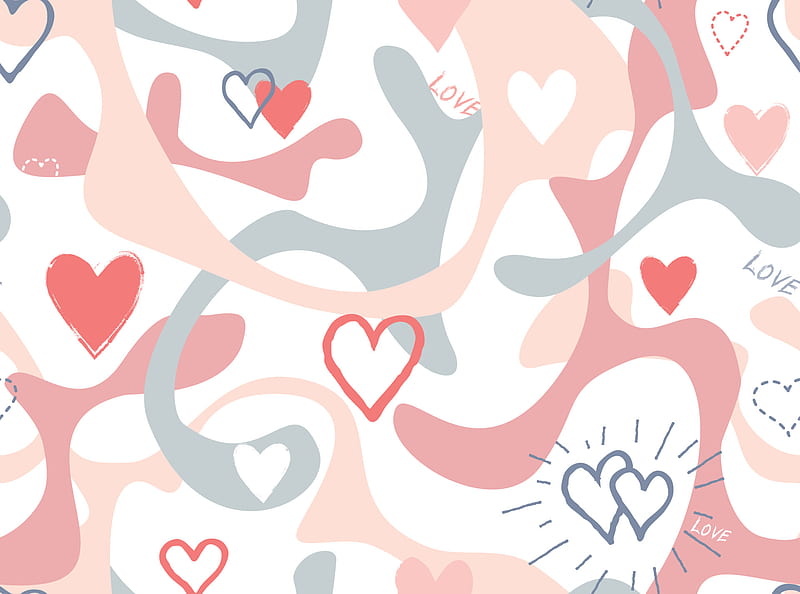 Love Valentine's day seamless background. Love heart tiling holiday backdrop. Romantic date card pattern with love hearts 5539098 Vector Art at Vecteezy, Hearts Watercolor, HD wallpaper