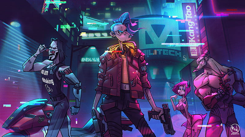 I animated this classic cyberpunk wallpaper.