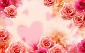 floral background, roses, beautiful flowers, pink roses, red roses, HD wallpaper