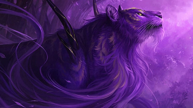Purple Lion Artistic Purple, HD wallpaper