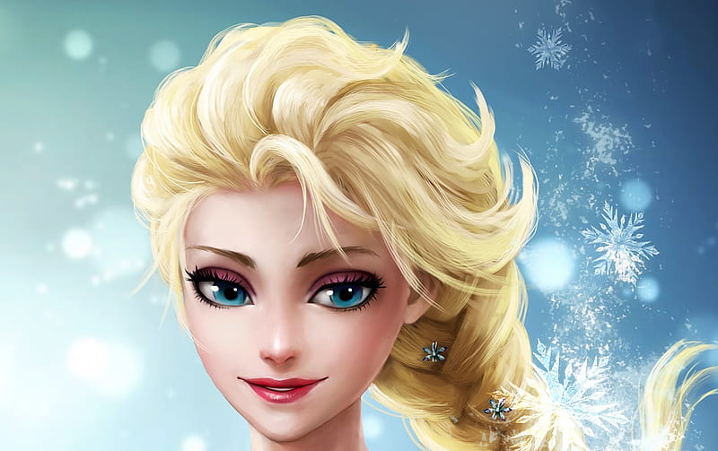 Elsa, fanart, luminos, v3rc4, blonde, girl, snow queen, face, princess,  disney, HD wallpaper | Peakpx