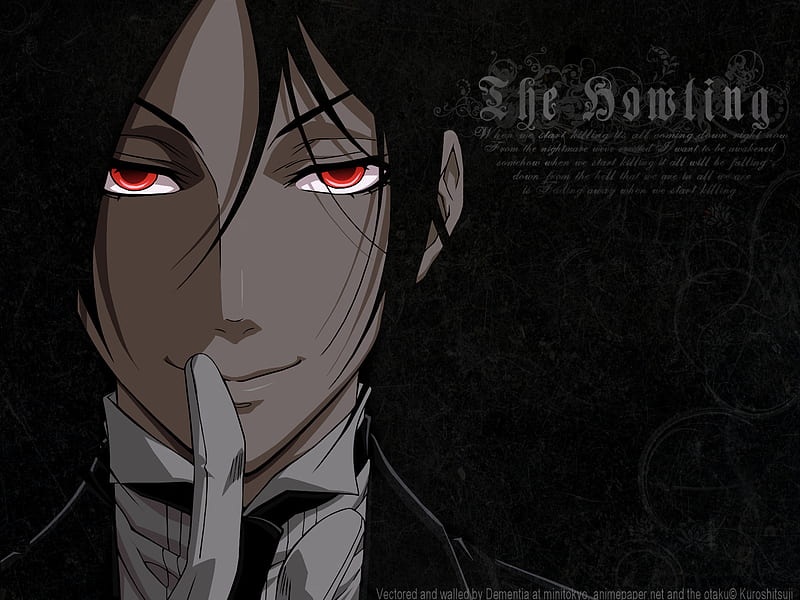 Kuroshitsuji (Black Butler), red eye, kuroshitsuji, demon, dark, black, black butler, HD wallpaper