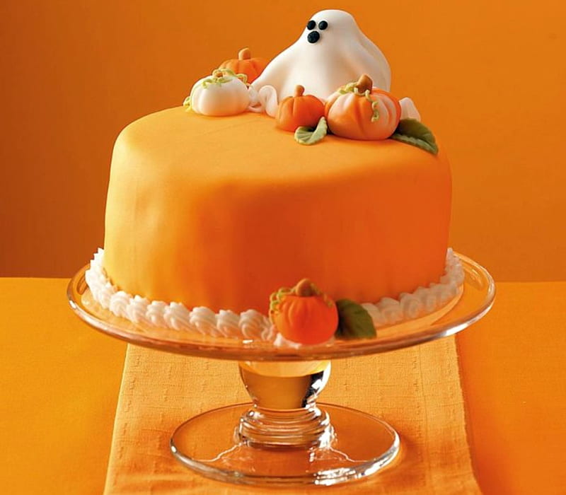 Ghost Cake, Chose, Album, Cake, Pumpkin, Orange, White, Abstract, HD wallpaper