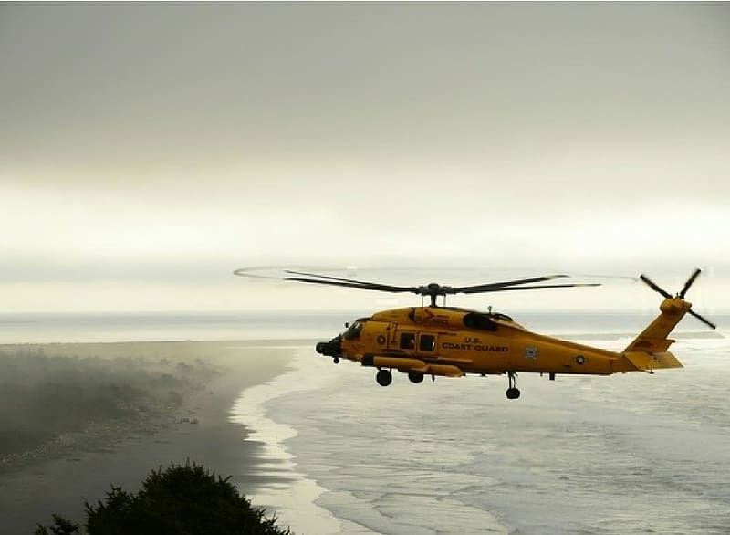 Yellow Helicoter, Yellow, Guard Coast, Aircraft, Helicoptres, HD wallpaper