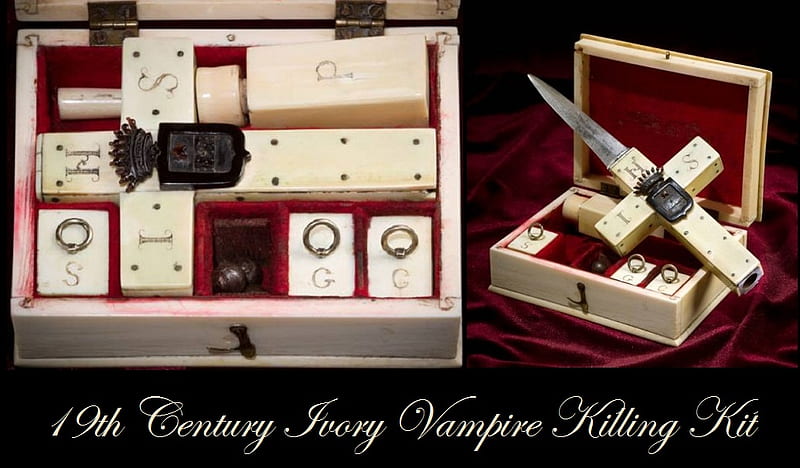 Authentic Vampire Killing Kit, pistol, percussion, rare, abstract, 19th century, ivory, antique, killing, kit, manufactured, engraved, vampire, HD wallpaper