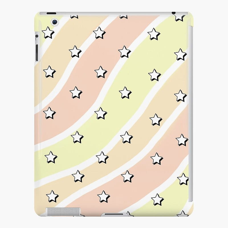Aesthetic Yellow Orange Red Waves With Stars IPad Case & Skin By Pastel PaletteD, HD phone wallpaper