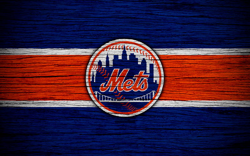 New York Mets MLB, baseball, USA, Major League Baseball, NY Mets, wooden texture, art, baseball club, HD wallpaper