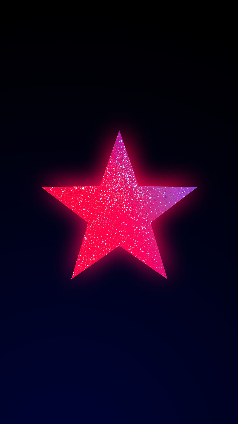 Burning Star, symbol, black, red, pink, glow, vibrant, minimal, desenho, HD phone wallpaper