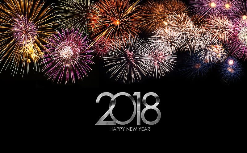 fireworks, 2018, love, new, year, HD wallpaper
