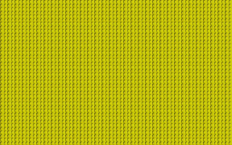 yellow lego texture macro, yellow dots background, lego, yellow backgrounds, lego textures, lego patterns, HD wallpaper