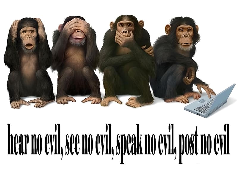 Hear No Evil, See No Evil, Speak No Evil, Speak, Monkeys, Laptop, Evil, Online, Hear, See, HD wallpaper