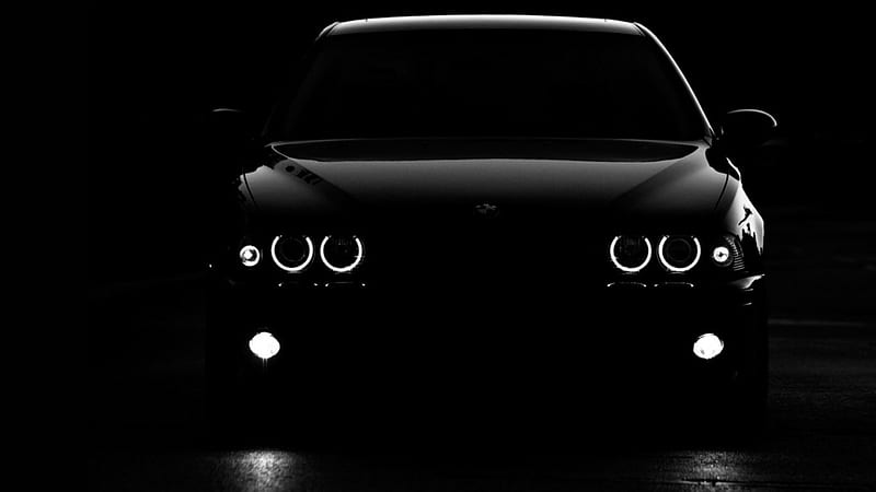 BMW, Classic, Black and White, Lights, HD wallpaper